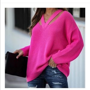 Ladies hot pink sweater